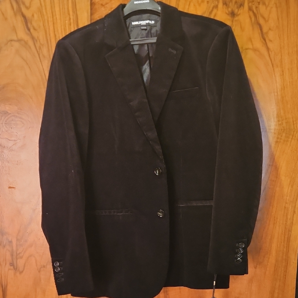 Karl Lagerfeld Black Corduroy Blazer XL